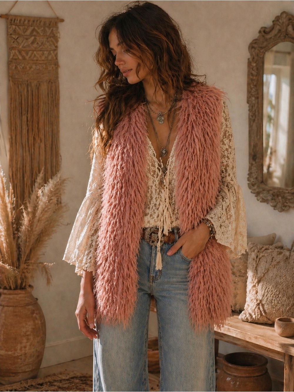 Hot & Delicious Pink Fuzzy Vest